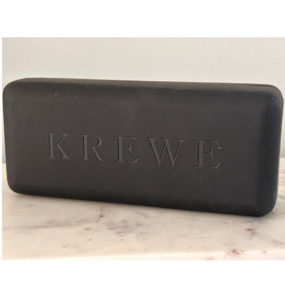 KREWE New Orleans Eyewear Matte Black Hard Clamshell Glasses Case Velvet Lined